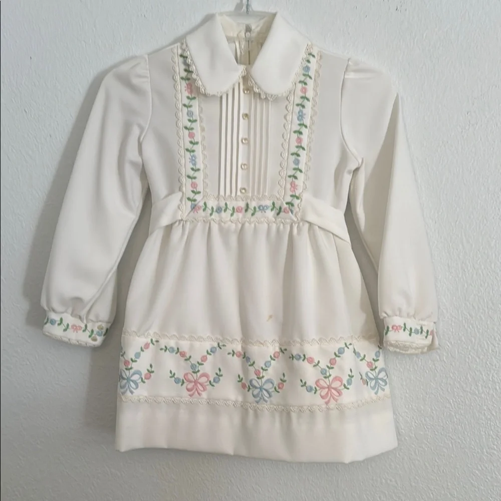 Designers Collection by Doree Selevan of Dorissa Girl White Embroidered Dress 6X